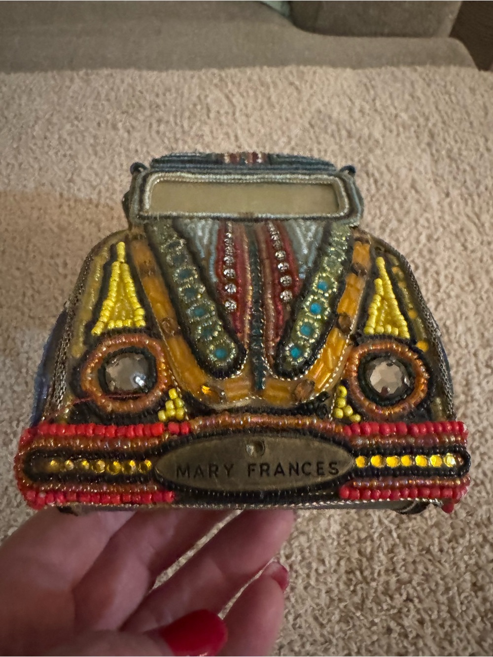 Mary Frances Car-Shaped Clutch with Navy Strap - Picture 4 of 9
